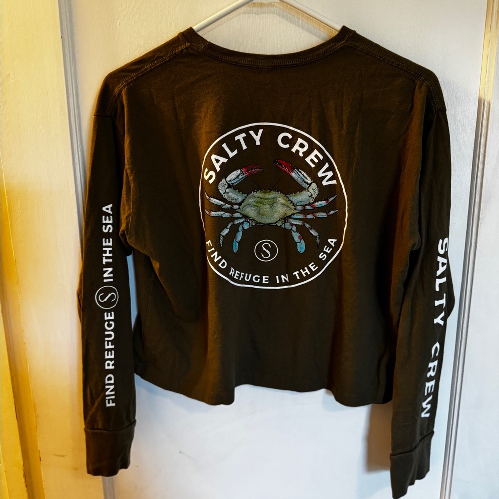 Salty Crew Olive Long Sleeve Graphic Tee-M - Picture 2 of 2